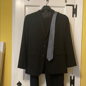 Boys Calvin Klein Black Suit with Nautica Tie